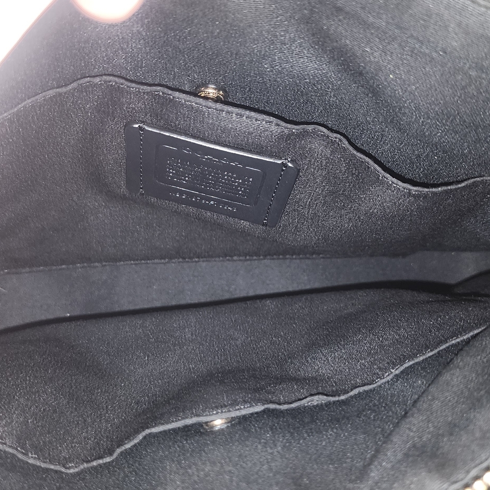 Coach Brown Signature Leather Satchel with Black Trim - Picture 5 of 5